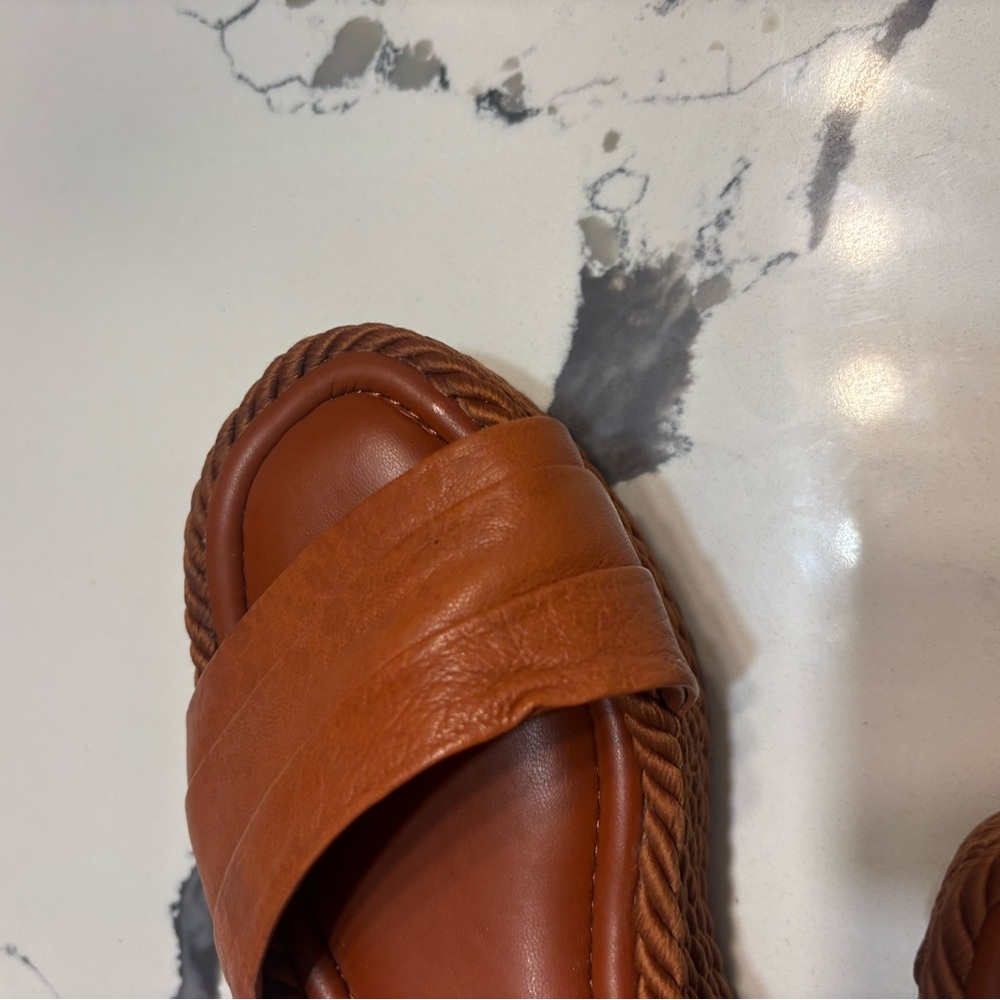 Sarto Brown Leather Women's Sandals - Picture 3 of 5
